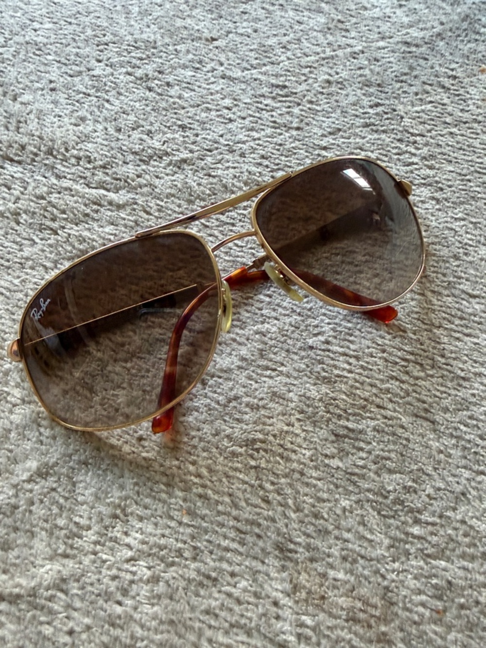 Ray-Ban Gold Frame Brown Lens Aviator Sunglasses - Men's Classic